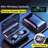 Ny Mini F9-5 TWS hörlur Trådlös Bluetooth V5.0 Hörlurar Smart Touching Earbuds med LED-skärm 1200mAh Power Bank Headset med MIC