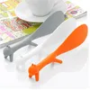 Promotional Wholesale Unique Lovely Animal Creative Rice Spoon Squirrel Shape Can Stand Non-stick Desk Plastic Rice Spoon DH0044