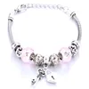 Link Chain Antique Original Heart-Shaped Key Lock Charm Bracelets For Women Glass Beads Brand Bracelet & Bangle DIY Jewelry Gifts1