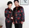 Мужские куртки Китайский тан костюм женщин мужчины шелковые печати Cheongsam топы с длинным рукавом мандарин Han Fu 3xltraditional одежда1