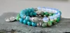 SN0182 Conjunto de 2 Buddha Pulseira Verde Jasper Turquoise Opalite tibetano pulseira mala contas OM pulseira de yoga para homens e mulheres