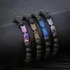 Pulsera de flecha con cuentas de roca de lava de 8mm para hombre y mujer, pulsera con cuentas dispersas de aceite esencial, pulsera para hombres y mujeres