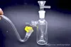 Raucherglas-Aschenfänger Bong 14 mm 14,4 mm mit Glasglas-J-Haken-Adapter Kunststoff-Keck-Clips für Wasserpfeifen 14-mm-Trichter-Tabakkopf
