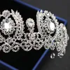 Lusso barocco regina cristalli corone nuziali diademi nuziali gioielli con diamanti strass copricapo accessori per capelli economici spettacolo Ti208p