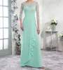 Chiffon A-Line Abiti Madre della sposa Scoop Zipper con bottoni Lunghezza sul pavimento Abito da sera eleganti Abiti formali286Q286Q