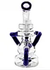 Blue Glass Pipes Beaker Smoking Pipe Pyrex Hand Pipe Dry Herb Handle Glass Recycler Dab Rig Showerhead Inline Hookah