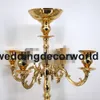 새로운 스타일 85cm 높이 키 큰 5 무기 크리스탈 candelabras 꽃 그릇 금속 촛불 스틱 파티 이벤트 장식 375