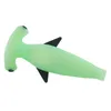 Partihandel Shark Pipe Grön Blå Silikonrör Unik Design Rökning Rör DAB Röroljebrännare Rör Handskedrör för tobaksrökning