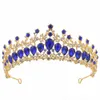 Cristalli di lusso Corona nuziale Argento oro strass Principessa Prom Queen Tiara nuziale Corona Accessori per capelli Economici Blu Rosso
