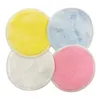 20pcs Reusable Cotton Pads Make Up Facial Remover Double Layer Wipe Pads Nail Art Cleaning Pads Washable with Laundry Bag