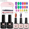 Nail Art Kits MEET ACROSS Extension Poly Gel Set With UV LED Lamp Form Quick Dry For Manicure Finger Kit