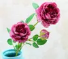 Longue fleur artificielle européenne 3 tête maison soie pivoine fleur de mariage étrangère Rose décorative fleur fête décoration GB115