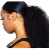 Kinky Curly Ponytail For Women Brazilian 3B 3C Natural Black Clip In Ponytails Human Hair Extensions Remy 120g