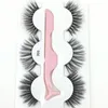 New 3 pairs of false eyelashes with tweezers 3D stereo multilayer thickened eyelashes 10 sets free shipping