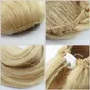 Кулиска Ponytails Blonde Updo шиньон волос Bun Extension Шиньоны волосы кусок зажим в Ponytail выдвижении 100г 120г 140г свободный корабль