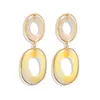 Mode luxe designer résine acrylique circulaire long gland goutte lustre balancent géométrique boucles d'oreilles pour femme filles