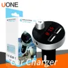 X12 Dual USB-port Trådlös Bluetooth Portable 2.1a Travel Car Kit Charger FM Transmitteradapter för iPhone 11 Pro Max Samsung med paket