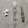 Groothandel 10 14 mm Gezamenlijke Mini Water Pipe Stro Kits Olie DAB RIGHT MET TITANIUM NAIL NC12