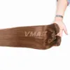 Бразильский VMAE 120G с 12 до 26 дюймов натуральный коричневый бордовый блондинка с двойным нарисованным шелковистым прямым необработанным наращиванием человеческих волос Clip в