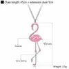 ERLUER Fashion Jewelry Pink Black Flamingo Necklace For Women Cute Bird Animal Enamel Charming Long Silver Plated Pendant Necklace