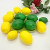 Simulación de frutas artificiales, modelo de limón verde/amarillo, decoraciones de tamaño normal, accesorios para sesión de boda, decoración del hogar