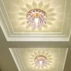 Crystal Flower Porch Lamp 3W LED Takljus Modernt gångbalkong Korridorer Lysning Fixtur vardagsrum Dekor Spotlight1572056