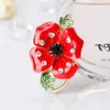 Esmaltado Brooch Pins Festive Party Fontes Poppy Flor Brocas de Ouro Chapeamento Liga Rhinestone Peito do Reino Unido Remembrance Presentes de Domingo