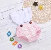 Bébé dentelle barboteuse INS infantile volant manches combinaisons 2019 été mode enfants Boutique vêtements doux volants filles onesie C5448