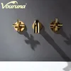 VOURUNA Golden wall mount 3-hole bathroom faucet حوض صنبور الماء البارد الساخن