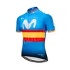 Movistar 팀 사이클링 짧은 소매 저지 사이클링 의류 레이싱 스포츠 자전거 저지 탑 사이클링 착용 Maillot Ropa Ciclismo 102019