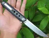 Ny kullager Flipper Fold Knife D2 Satin Drop Point Blade Black Carbon Fiber Handle EDC Pocket Knives Present Knife