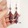 Nieuwe Mix RAM Leela Oorbellen Bohemen Dangle Tassel Retro Papier Quilling Froned Inlaid Zirkoon Kleurrijke Mode Oorbellen Voor Dames Meisje DHL