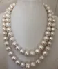 ゴージャスな12-13mm南海白真珠のネックレス925銀