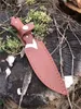 Cuchillo recto de supervivencia de alta calidad, hoja de satén 440C, mango de madera de espiga completo, cuchillos de rescate para caza y pesca al aire libre, herramientas