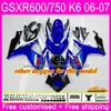 SUZUKI GSX R600 Için Enjeksiyon GSX-R750 GSXR-600 Güzel GSXR600 06 07 Vücut 6HM.91 GSX R750 Stok mavi GSXR 600 750 K6 GSXR750 2006 2007 Fairing