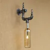 Neues Design Flasche Lampenschirm LED Wandleuchte Vintage Loft G4 Birne Leuchter mit Schalter für Wohnzimmer Schlafzimmer Restaurant