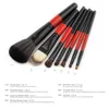 Professionell Eye Shadow Makeup Brushes Set 7PCs Tools Tillbehör för Blush Loose Powder Cosmetics Wood Handle Nylon Hair DHL Gratis