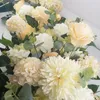 Peônias de seda artificial upscale Peônias Rose Fillow Arranjo de filas Fontes para Casamento Arco Coloque Centerpieces DIY Supplies