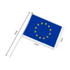 14x21cm 5pcs A pequena bandeira da UE Bandeira da União Europeia a mão bandeira nacional com pólo mão acenando