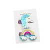 6 colori Unicorn Baby Girls Sequin clip per capelli Rainbow Design Bambini Birrette Birrette Set (2pc) Per bambini Boutique Archi Regalo dei bambini FJ377