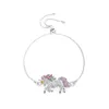 S810 Fashion Jewelry Colorful Rhinstone Unicorn Bracelet Adjustable Chain Bracelet282C