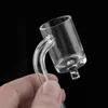 Roken 25mm Quartz Enail Banger nail 4MM dikke Bodem met mannelijke vrouwelijke 90 graden clear joint quart voor coil dab booreilanden