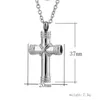 3pcs / massor titan stålöppningsbar parfymflaska Rope Cross Pendant Halsband PET Urn Box för män och kvinnor Tillbehör T-65