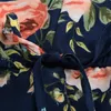 Floral Ombro Frio Cintura Alta Espaguete Cintas Curtas Jumpsuit Mulheres Moda BodySuit V-Pescoço Off Romper Plus Size 5xl1