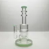 8.5 tum höjd glas rökrör vattenpipa grönt botten färgglas bong clear perc unik dab rigg global leverans