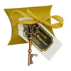 Candy Box Key Bottle Opener Bröllopsgåva Kreativa Små Hängen Retro Ons Tillbehör Metall Brass Guest Favorit Vintage Decoration