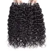 Peruvian Virgin Human Hair Bundles With Closure Deep Wave Straight Curly Hair Extension Cheap Human Hair Weave Bundles With 4x4 La2450234