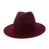 Moda-Caz Fedora Şapka Cap Katı Renk Düz Brim Parti Carnival Kumarbaz Chapeau Trilby Keçe Panama Biçimsel Şapka