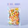 Aluminum Pouch Plastic Packaging Bags Holographic Zipper Resealable Storage Bag with Hanging Hole for Food Snack