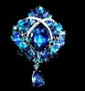 Fashion-L Waterdrop Colorful Drop Broche Requintado Grande Diamante Rhinestones Jóias Broche Grande Cristal Mulheres Broach 8 Cores